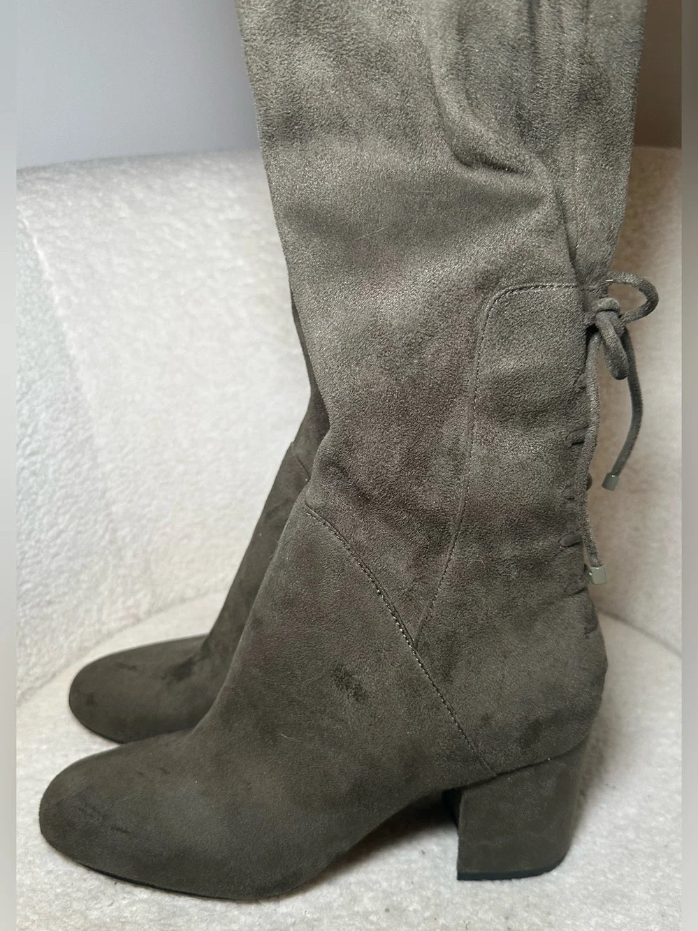 ALDO Adessi Green Olive Suede Tall Over-the-Knee Boots Fall Equestrian Preppy 7